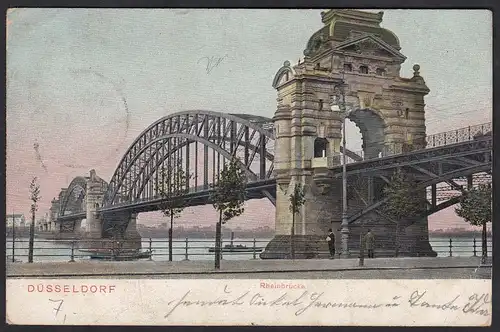 AK Düsseldorf Rheinbrücke 1904  (12306