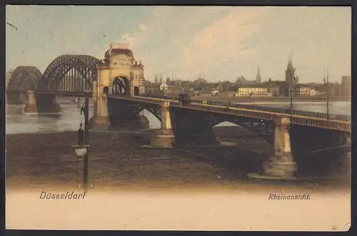 AK Litho  Rhein Bruecke Duesseldorf  1907    (12311