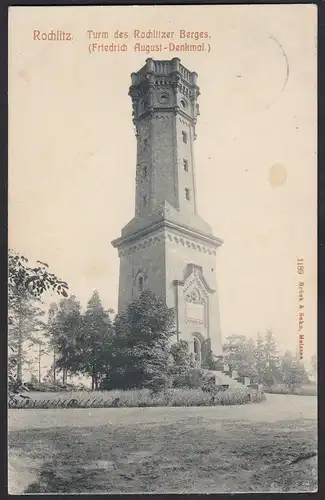 AK Rochlitz Turm des Rochlitzer Berges Friedr. August Denkmal 1909 (12404