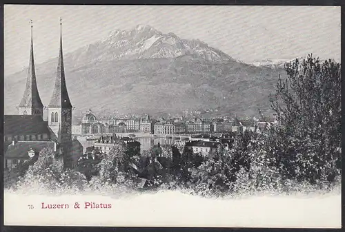AK Luzern Pilatus Kirche Alpen Gesamtansicht Schweiz   (12477