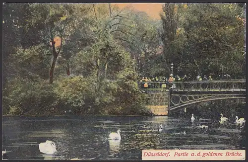 AK  Düsseldorf Partie a. d. goldenen Brücke 1906   (12512