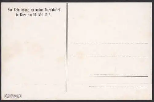 AK Zur Erinnerung an meine Durchfahrt in Bern am 10.Mai. 1916  (12576