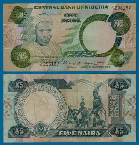 Nigeria 5 Naira Banknote 1979-1984 Pick 20 sig.4 VF   (18183