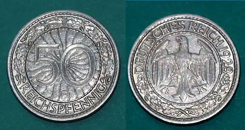50 Reichpfennig 1928 F Weimar - Jäger 324   (18406