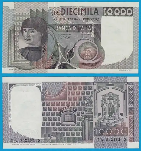 ITALIEN - ITALY  10000 10.000 Lire Banknote 1978 aUNC (1-) Pick 106a  (18631