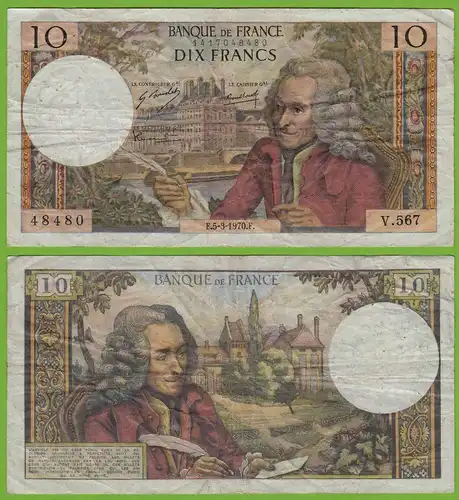 Frankreich - France - 10 Francs 5-3-1970 Pick 147c - F/VF    (19434