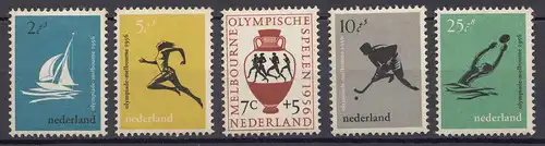 Niederlande  Mi. 678-682 postfrisch Olympische Sommerspiele   1956 (80024