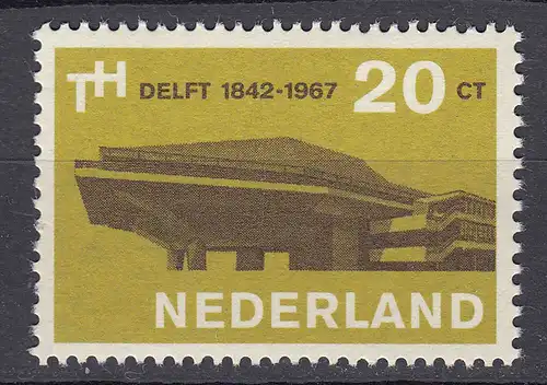 Niederlande  Mi. 871 postfrisch 125 jahre Technische Hochschule Delft 1967 (80054