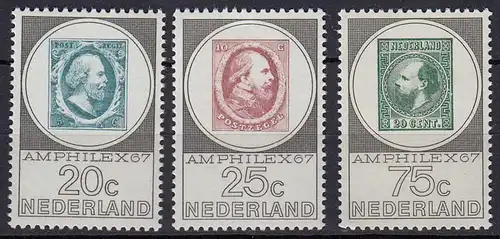 Niederlande - Netherland Mi. 880-882 postfrisch ** AMPHILEX 1967  (80056