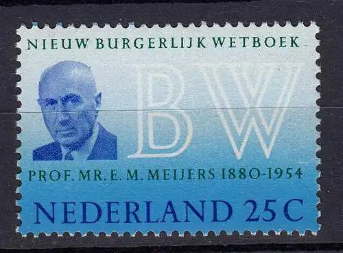 Niederlande  Mi. 934 postfrisch Neues Bürgerliches Gesetzbuch 1970 (80072