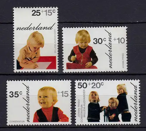 Niederlande  Mi. 1001-1004 postfrisch Voor het Kind Prinzen 1972 (80090