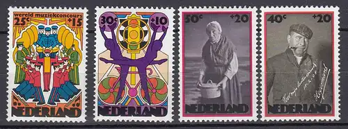 Niederlande  Mi. 1026-1029 postfrisch Sommermarken 1974 (80098