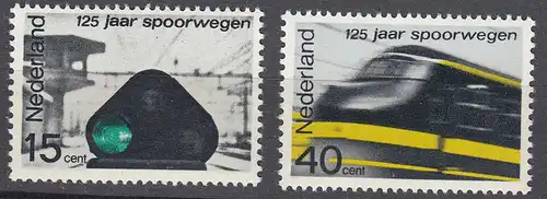 Niederlande  Mi. 824-825 postfrisch Eisenbahn  1964 (80132