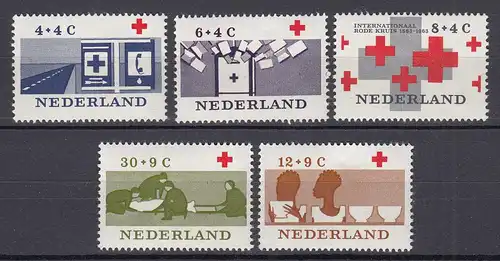 Niederlande  Mi. 801-805 postfrisch Rotes Kreuz  1963 (80134
