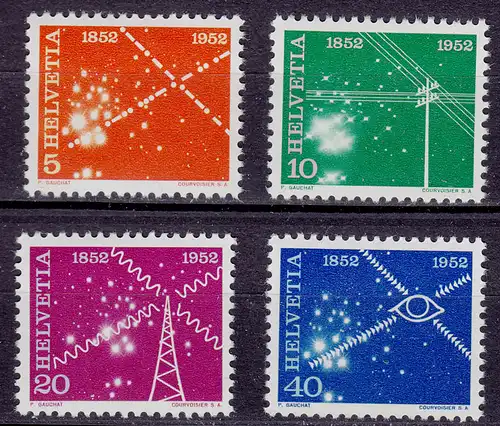 Schweiz  Mi. 566-569 postfrisch 100 Jahre elekrisches Nachrichtenwesen 1952 (11228