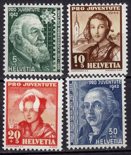 Schweiz  Mi. 412-415 postfrisch  Pro Juventute 1942  (11256