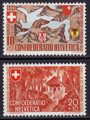 Schweiz  Mi. 396-397 postfrisch  Eidgenossenschaft 1941  (11259