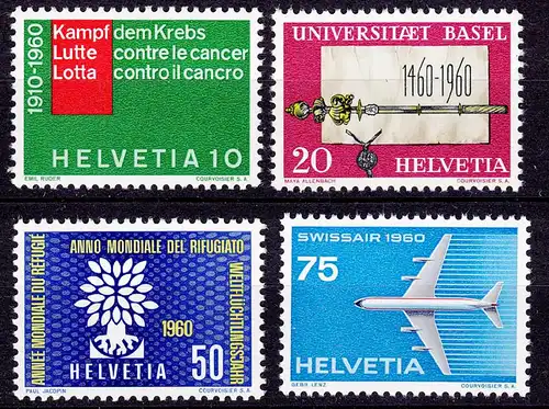 Schweiz  Mi. 692-695 postfrisch Jahresereignisse 1960  (11284