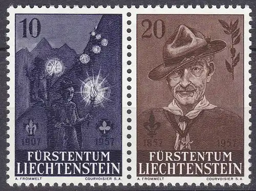 Liechtenstein  Mi. 360-361 postfrisch Pfadfinder  1957 (11306