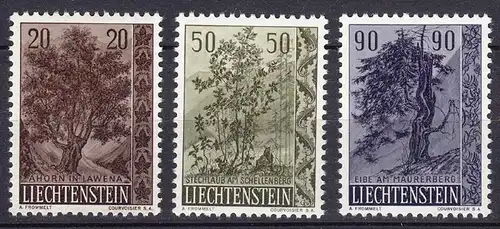Liechtenstein  Mi. 371-373 postfrisch Bäume & Sträucher 1958  (11311