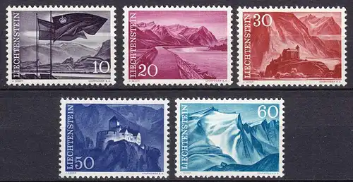 Liechtenstein  Mi. 381-385 postfrisch  Freimarken 1959  (11315