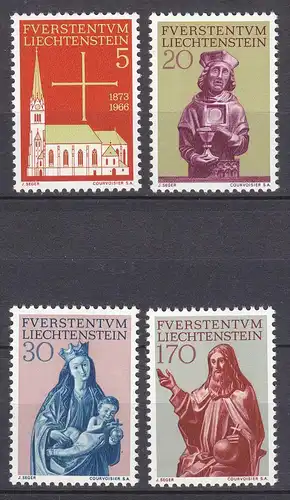 Liechtenstein  Mi. 470-473 postfrisch  Pfarrkirche Vaduz 1966  (11316