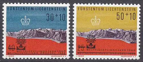 Liechtenstein  Mi. 389-390 postfrisch  Weltflüchtlingsjahr 1960  (11317