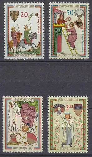 Liechtenstein  Mi. 420-423 postfrisch  Minnesänger 1962  (11318