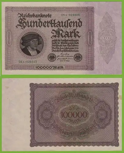 Reichsbanknote - 100000 100.000 Mark 1923 Ros. 82d VF/XF  (19556