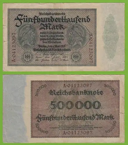 Reichsbanknote - 500000 500.000 Mark 1923 Ros. 87b F  (19557