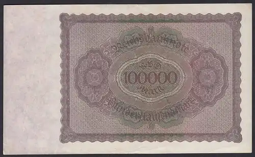 Reichsbanknote - 100000 100.000 Mark 1923 Ros. 82d Pick 83 XF   (19654