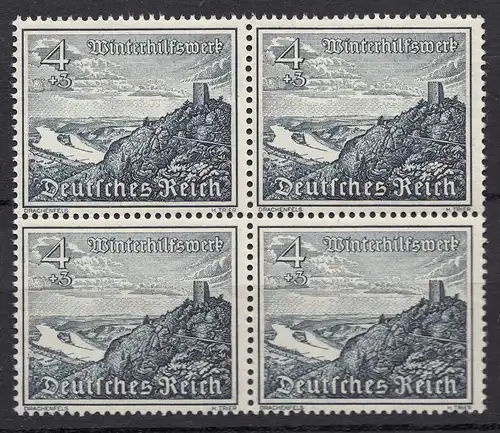 Germany 3.Reich 1939 Michel Nr. 731 ** MNH 4 Pfennig Block of 4 KW 36 €  (19911