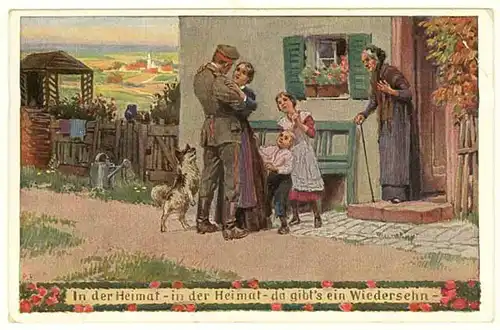 AK Kunstkarte Paul Hey UNSERE FELDGRAUEN 1915 Soldaten Heimat   (2947