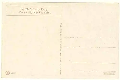 AK Kunstkarte Volksliederkarte Wer hat dich schöner Wald   (2948