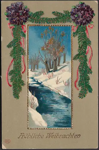 AK Fröhliche Weihnachten Prägedruck 1909    (20456