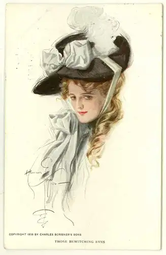 AK - Jugendstil 1906 Dame mit Hut Charles Scribner´s Sons     (3014
