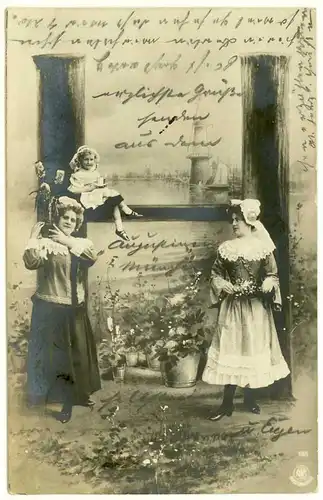 AK altes Foto Mädchen Buchstaben-Karte H 1903    (3008