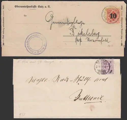 Württemberg -  2 Stück Briefe 1878 + 1925   (20800