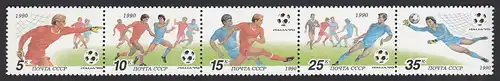 Russia - Soviet Union 1990 Mi. 6088-92 Fussball WM Italien **  (83022