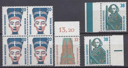Bund BRD Sehenswürdigkeiten 20 33 + 38 Pfg. ** Bogenware  (20827
