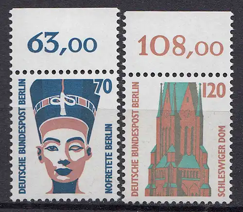 Berlin 1988 Mi. 814-15 ** Sehenswürdigkeiten Oberrand LUXUS  (20851