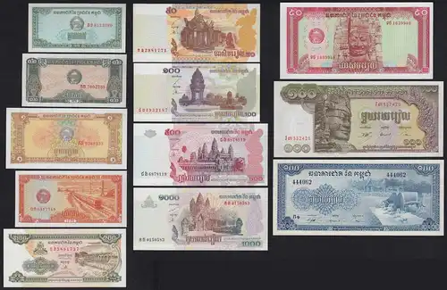 Kambodscha - CAMBODIA 12 Stück Banknoten aus 1956/2005 aUNC/UNC   (21108