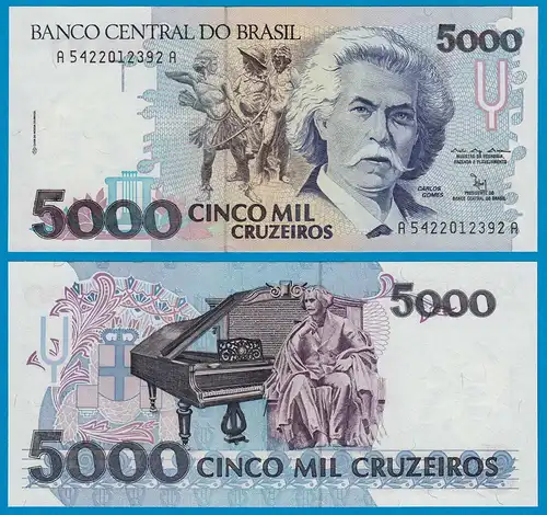 Brasilien - Brazil 5000 Cruzados Banknote 1992 Pick 232b UNC   (21072