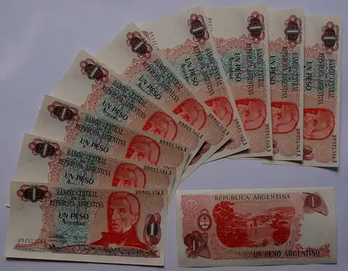 Argentinien - Argentina 10 x 1 Pesos 1983 Pick 311a UNC   (21061