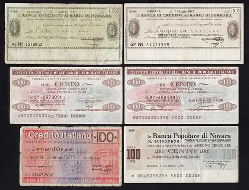 ITALY  - 6 pieces of Notgeld emergency money    (21218