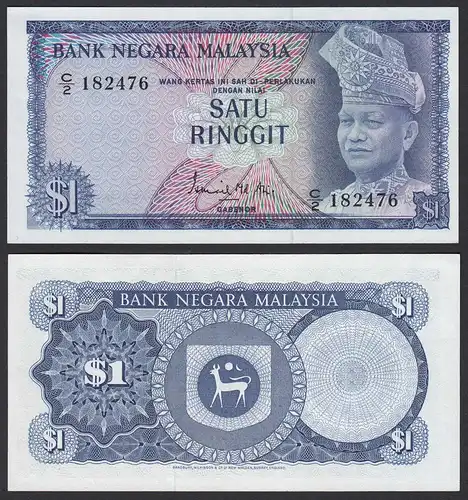 Malaysia 1 Ringgit Banknote 1967/72 Pick 1a UNC (1)    (21592