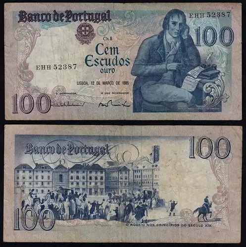 Portugal - 100 Escudos Banknote 1985 - Pick 178d F (4)   (21806