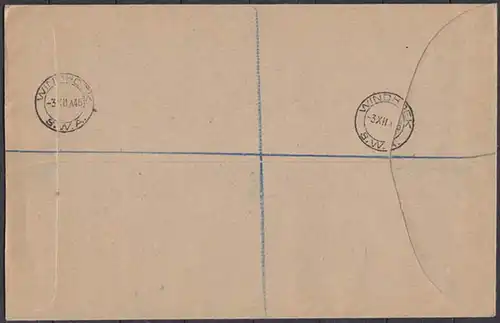 Südafrika - South Africa Brief m. 3 Stück 4er Blocks SWA Aufdruck 1945  (4642