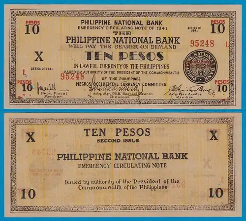 PHILIPPINEN - PHILIPPINES 10 Pesos 1941 Pick S627 aUNC  (18309