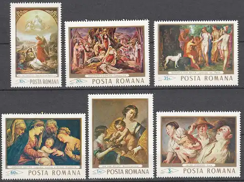 RUMÄNIEN - ROMANIA - 1968 Gemälde Mi. 2706-11 postfr.  (22550